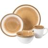 imageGibson Elite Mayfair Bay Embossed Double Bowl Dinnerware Set Service for 4 16pcs BlueOrange