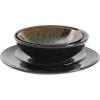 imageGibson Elite Mayfair Bay Embossed Double Bowl Dinnerware Set Service for 4 16pcs BlueTeal