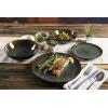 imageGibson Elite Mayfair Bay Embossed Double Bowl Dinnerware Set Service for 4 16pcs BlueTeal