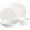 imageGibson Elite Mayfair Bay Embossed Double Bowl Dinnerware Set Service for 4 16pcs BlueWhite
