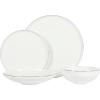 imageGibson Elite Mayfair Bay Embossed Double Bowl Dinnerware Set Service for 4 16pcs BlueWhite w Gold Rim