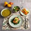imageGibson Elite Rhinebeck Double Bowl Dinnerware Set Service for 4 16pcs White and BlackMint