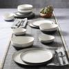 imageGibson Elite Rhinebeck Double Bowl Dinnerware Set Service for 4 16pcs White and BlackWhiteBlack