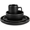 imageGibson Home 12733916R Zuma 16 Piece Round Kitchen Dishes Plates Bowls Mugs Dinnerware Sets Service for Four 16pcs YellowBlack
