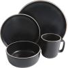 imageGibson Home 12733916R Zuma 16 Piece Round Kitchen Dishes Plates Bowls Mugs Dinnerware Sets Service for Four 16pcs YellowBlack
