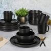 imageGibson Home 12733916R Zuma 16 Piece Round Kitchen Dishes Plates Bowls Mugs Dinnerware Sets Service for Four 16pcs YellowMatte Black
