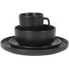 imageGibson Home 12733916R Zuma 16 Piece Round Kitchen Dishes Plates Bowls Mugs Dinnerware Sets Service for Four 16pcs YellowMatte Black