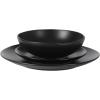 imageGibson Home 12733916R Zuma 16 Piece Round Kitchen Dishes Plates Bowls Mugs Dinnerware Sets Service for Four 16pcs YellowMatte Black Bethel