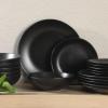 imageGibson Home 12733916R Zuma 16 Piece Round Kitchen Dishes Plates Bowls Mugs Dinnerware Sets Service for Four 16pcs YellowMatte Black Bethel