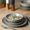imageGibson Home 12733916R Zuma 16 Piece Round Kitchen Dishes Plates Bowls Mugs Dinnerware Sets Service for Four 16pcs YellowMatte Grey Bethel