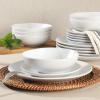 imageGibson Home 12733916R Zuma 16 Piece Round Kitchen Dishes Plates Bowls Mugs Dinnerware Sets Service for Four 16pcs YellowMatte White Bethel