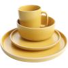 imageGibson Home 12733916R Zuma 16 Piece Round Kitchen Dishes Plates Bowls Mugs Dinnerware Sets Service for Four 16pcs YellowYellow