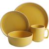 imageGibson Home 12733916R Zuma 16 Piece Round Kitchen Dishes Plates Bowls Mugs Dinnerware Sets Service for Four 16pcs YellowYellow