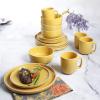 imageGibson Home 12733916R Zuma 16 Piece Round Kitchen Dishes Plates Bowls Mugs Dinnerware Sets Service for Four 16pcs YellowYellow