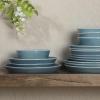 imageGibson Home Oslo Porcelain Chip and Scratch Resistant Dinnerware Set Service for 4 16pcs Plates and Bowls Dishes Sets WhiteBlue Summer Shades