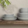 imageGibson Home Oslo Porcelain Chip and Scratch Resistant Dinnerware Set Service for 4 16pcs Plates and Bowls Dishes Sets WhiteGrey Summer Shades
