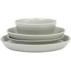 imageGibson Home Oslo Porcelain Chip and Scratch Resistant Dinnerware Set Service for 4 16pcs Plates and Bowls Dishes Sets WhiteGrey Summer Shades
