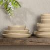 imageGibson Home Oslo Porcelain Chip and Scratch Resistant Dinnerware Set Service for 4 16pcs Plates and Bowls Dishes Sets WhiteTaupe Summer Shades