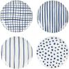 imageGibson Home Oslo Porcelain Chip and Scratch Resistant Dinnerware Set Service for 4 16pcs Plates and Bowls Dishes Sets WhiteWhite  Blue Decorated