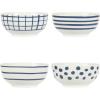 imageGibson Home Oslo Porcelain Chip and Scratch Resistant Dinnerware Set Service for 4 16pcs Plates and Bowls Dishes Sets WhiteWhite  Blue Decorated