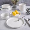imageGibson Home Oslo Porcelain Chip and Scratch Resistant Dinnerware Set Service for 4 16pcs Plates and Bowls Dishes Sets WhiteWhite 12pcs