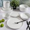 imageGibson Home Oslo Porcelain Chip and Scratch Resistant Dinnerware Set Service for 4 16pcs Plates and Bowls Dishes Sets WhiteWhite