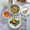 imageGibson Home Oslo Porcelain Chip and Scratch Resistant Dinnerware Set Service for 4 16pcs Plates and Bowls Dishes Sets WhiteWhite Round