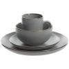 imageGibson Home Rockaway 12Piece Dinnerware Set Service for 4 Grey Matte GreyGold Rim