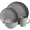 imageGibson Home Rockaway 12Piece Dinnerware Set Service for 4 Grey Matte GreyGold Rim