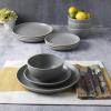 imageGibson Home Rockaway 12Piece Dinnerware Set Service for 4 Grey Matte Matte Grey