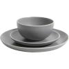 imageGibson Home Rockaway 12Piece Dinnerware Set Service for 4 Grey Matte Matte Grey