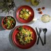 imageGibson Home Rockaway 12Piece Dinnerware Set Service for 4 Grey Matte Matte Red