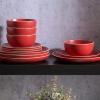 imageGibson Home Rockaway 12Piece Dinnerware Set Service for 4 Grey Matte Matte Red
