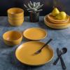 imageGibson Home Rockaway 12Piece Dinnerware Set Service for 4 Grey Matte Yellow