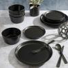 imageGibson Soho Lounge Sofia Coupe Stoneware Dinnerware Set Service for 4 12pcs BlackBlack