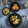 imageGibson Soho Lounge Sofia Coupe Stoneware Dinnerware Set Service for 4 12pcs BlackBlack