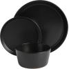 imageGibson Soho Lounge Sofia Coupe Stoneware Dinnerware Set Service for 4 12pcs BlackBlack