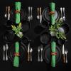 imageGibson Soho Lounge Sofia Coupe Stoneware Dinnerware Set Service for 4 12pcs BlackMatte Black
