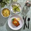 imageGibson Soho Lounge Sofia Coupe Stoneware Dinnerware Set Service for 4 12pcs BlackWhite w Speckle