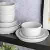 imageGibson Soho Lounge Sofia Coupe Stoneware Dinnerware Set Service for 4 12pcs BlackWhite w Speckle