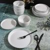 imageGibson Soho Lounge Sofia Coupe Stoneware Dinnerware Set Service for 4 12pcs BlackWhite w Speckle
