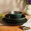 imageOprahs Favorite Things  Santorini Mist Double Bowl Terracotta Reactive Glaze Plates and Bowls Dinnerware Set  Amber Service for Four 16pcsAgave Blue