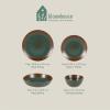 imageOprahs Favorite Things  Santorini Mist Double Bowl Terracotta Reactive Glaze Plates and Bowls Dinnerware Set  Amber Service for Four 16pcsAgave Blue