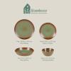imageOprahs Favorite Things  Santorini Mist Double Bowl Terracotta Reactive Glaze Plates and Bowls Dinnerware Set  Amber Service for Four 16pcsCardamom Green