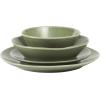 imageOprahs Favorite Things  Santorini Mist Double Bowl Terracotta Reactive Glaze Plates and Bowls Dinnerware Set  Amber Service for Four 16pcsCyprus Green