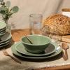 imageOprahs Favorite Things  Santorini Mist Double Bowl Terracotta Reactive Glaze Plates and Bowls Dinnerware Set  Amber Service for Four 16pcsCyprus Green