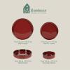 imageOprahs Favorite Things  Santorini Mist Double Bowl Terracotta Reactive Glaze Plates and Bowls Dinnerware Set  Amber Service for Four 16pcsGarnet Red