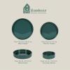 imageOprahs Favorite Things  Santorini Mist Double Bowl Terracotta Reactive Glaze Plates and Bowls Dinnerware Set  Amber Service for Four 16pcsJade