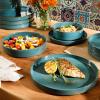 imageOprahs Favorite Things  Santorini Mist Double Bowl Terracotta Reactive Glaze Plates and Bowls Dinnerware Set  Amber Service for Four 16pcsJade