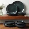 imageOprahs Favorite Things  Santorini Mist Double Bowl Terracotta Reactive Glaze Plates and Bowls Dinnerware Set  Amber Service for Four 16pcsLaguna Dawn